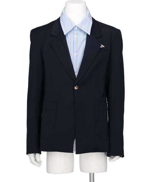5 MINUTES EARLY JACKET- NAVY+BLUE STRIPE BLU