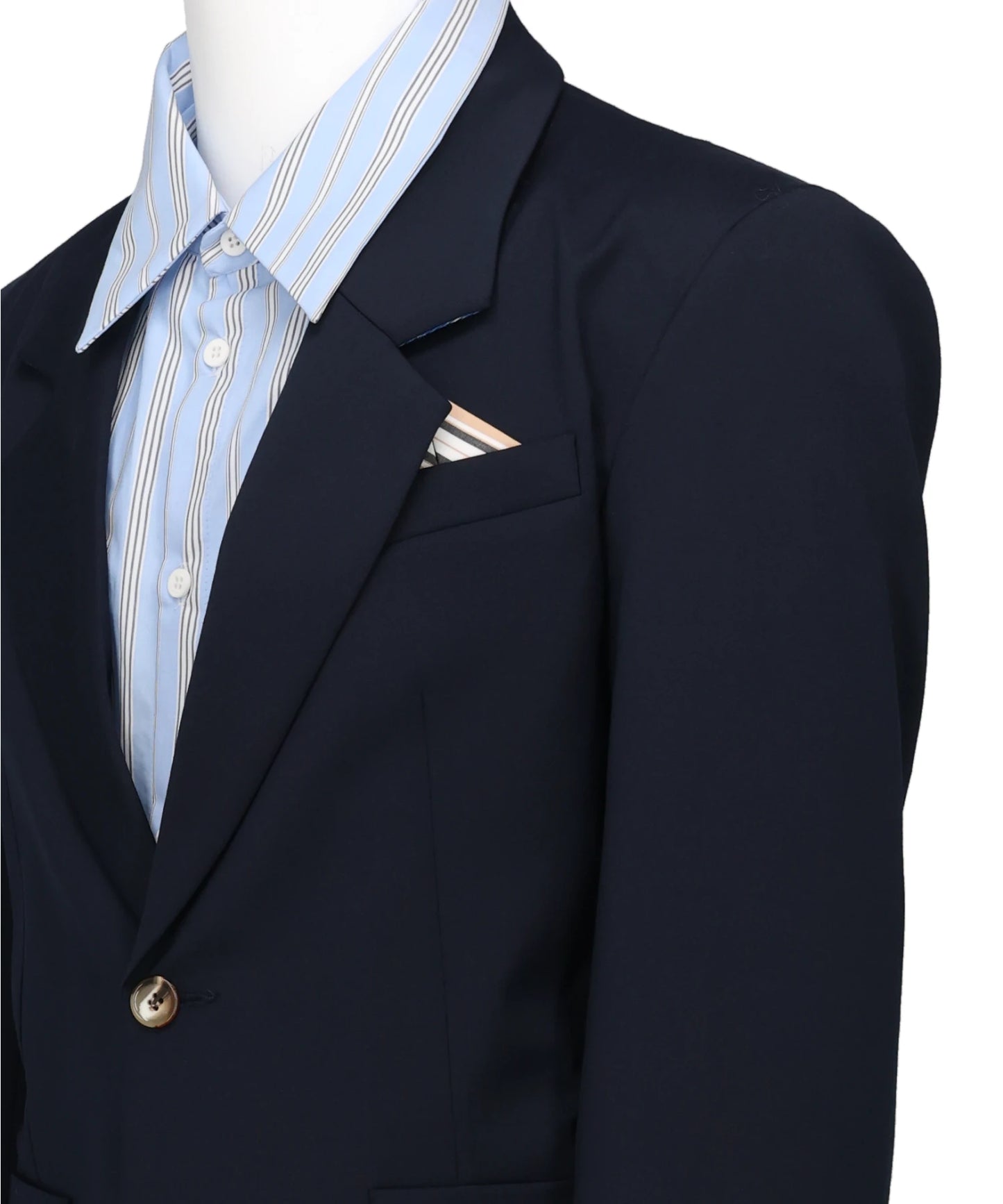 5 MINUTES EARLY JACKET- NAVY+BLUE STRIPE BLU