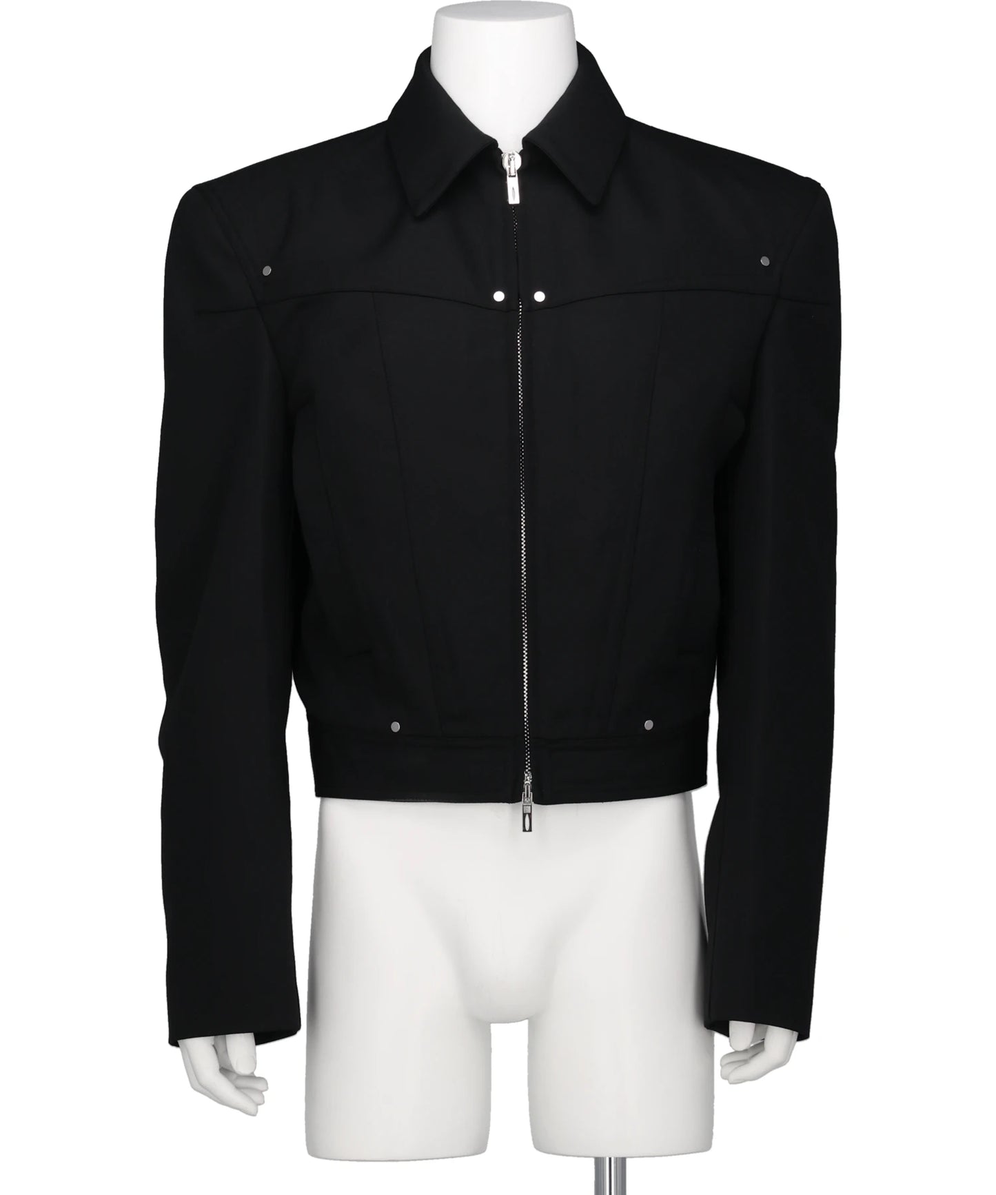 ZIPPED WIDE SHOULDERS JACKET