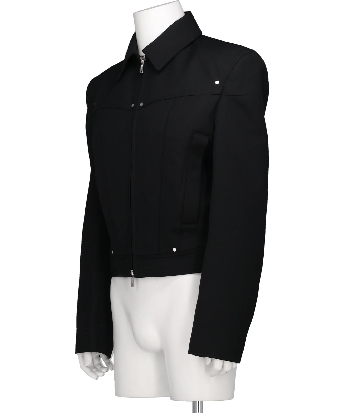 ZIPPED WIDE SHOULDERS JACKET