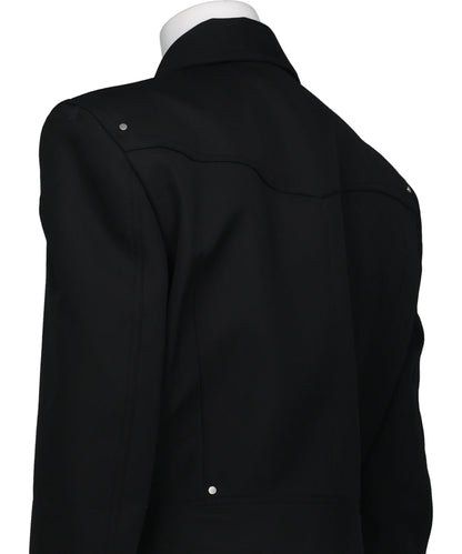 ZIPPED WIDE SHOULDERS JACKET