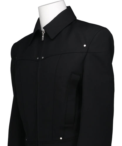 ZIPPED WIDE SHOULDERS JACKET