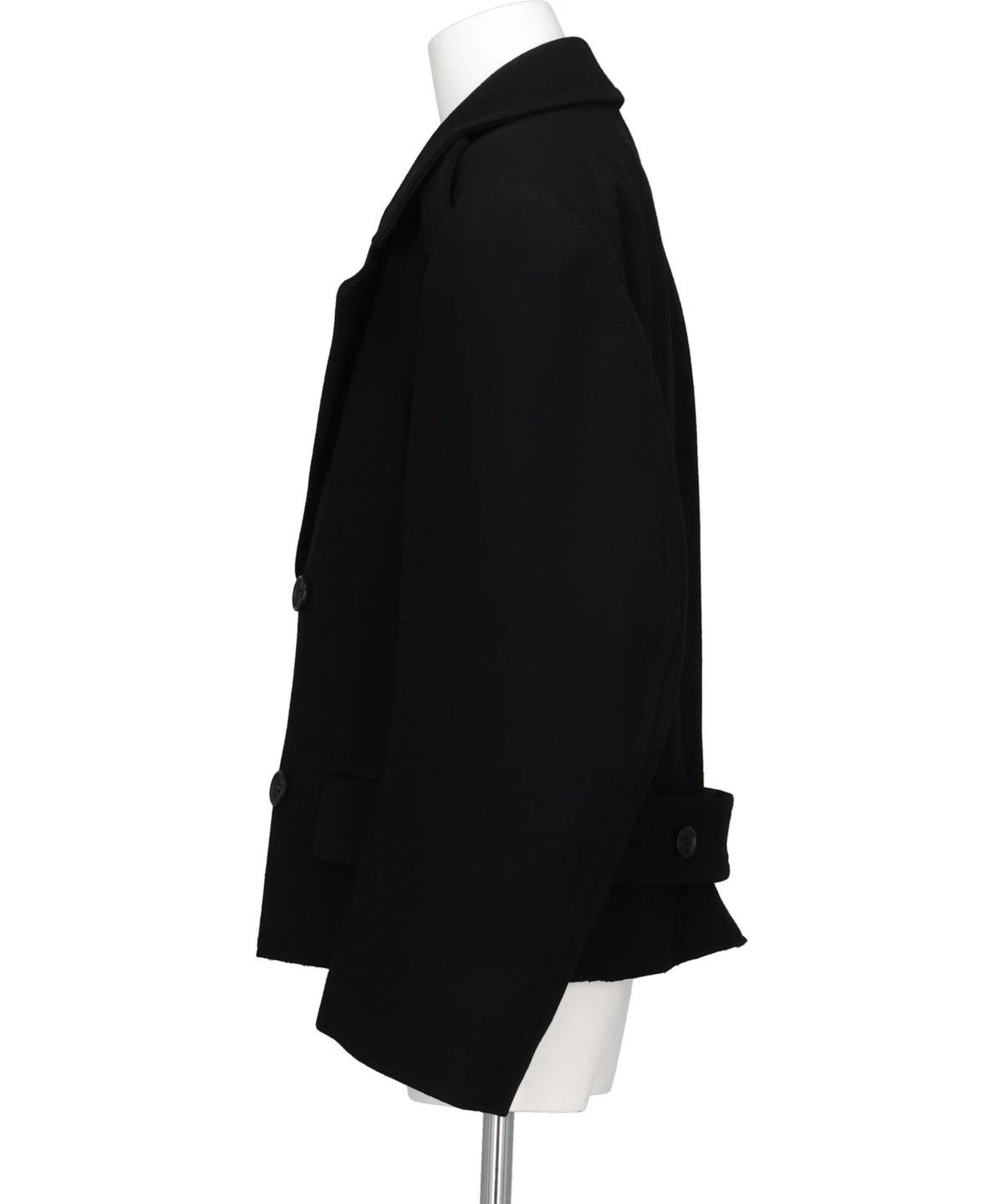 HEAVY MELTON MASSIVE ROUNDED SLEEVE PEA JACKET