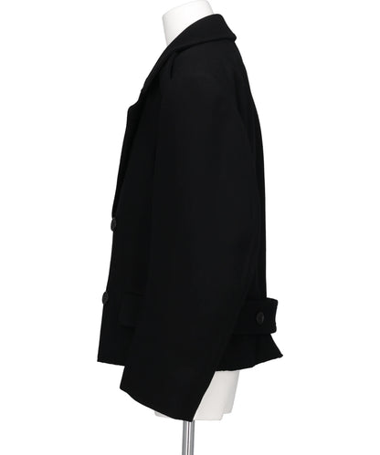 HEAVY MELTON MASSIVE ROUNDED SLEEVE PEA JACKET