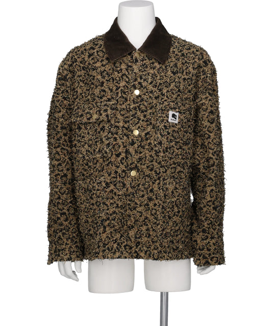 NewRose(ニュローズ) 2026AW LEOPARD JACQUARD NEEDLE PUNCH CHORE JACKET NR263B003