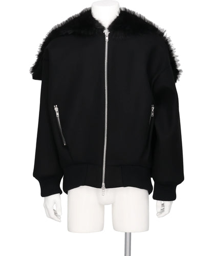 OVERSIZED SPLIT FAUX FUR HOOD JACKET
