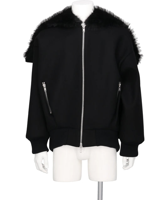 OVERSIZED SPLIT FAUX FUR HOOD JACKET