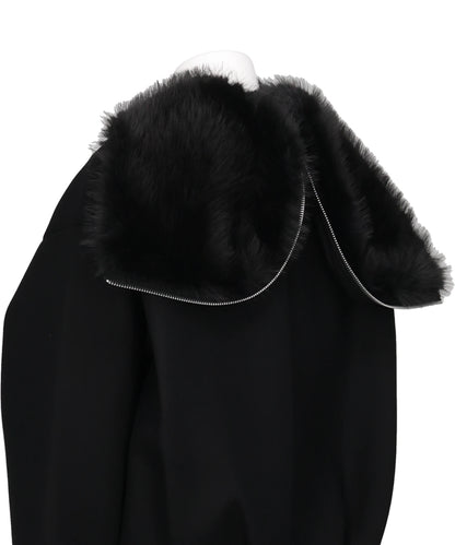 OVERSIZED SPLIT FAUX FUR HOOD JACKET