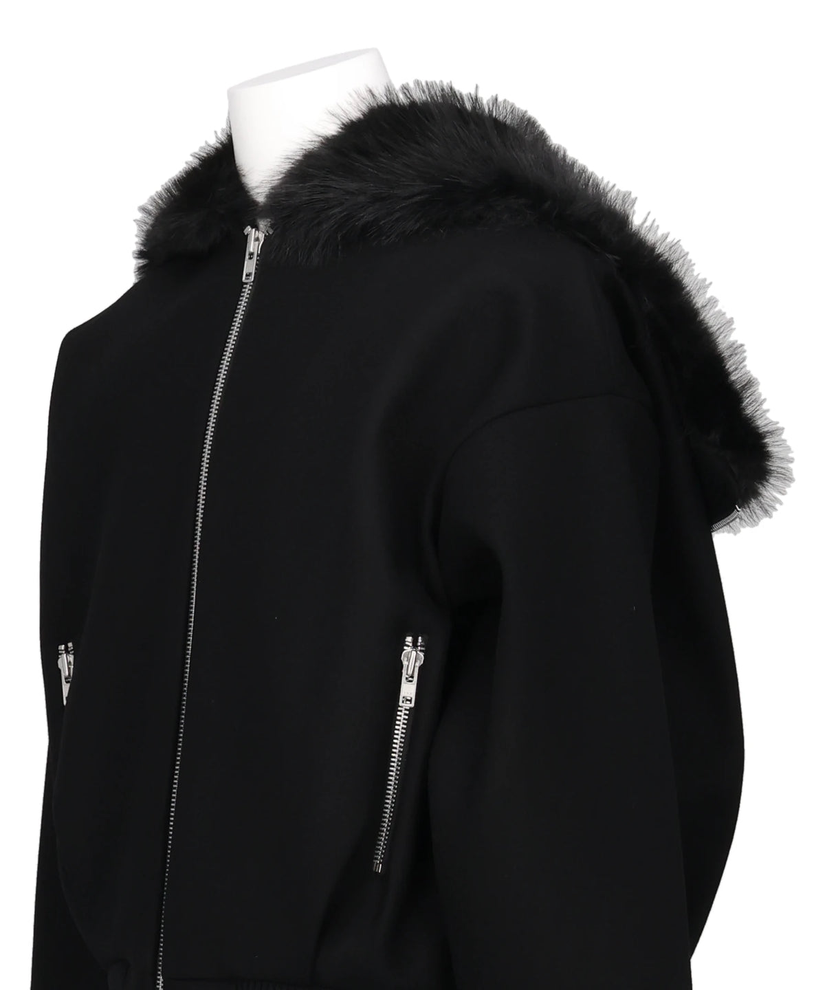 OVERSIZED SPLIT FAUX FUR HOOD JACKET