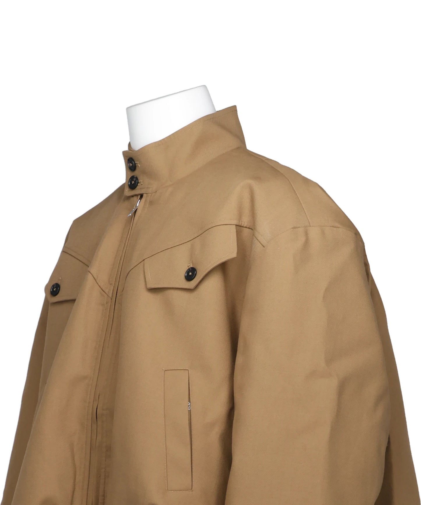 GABARDINE BALLOON HARRINGTON JACKET