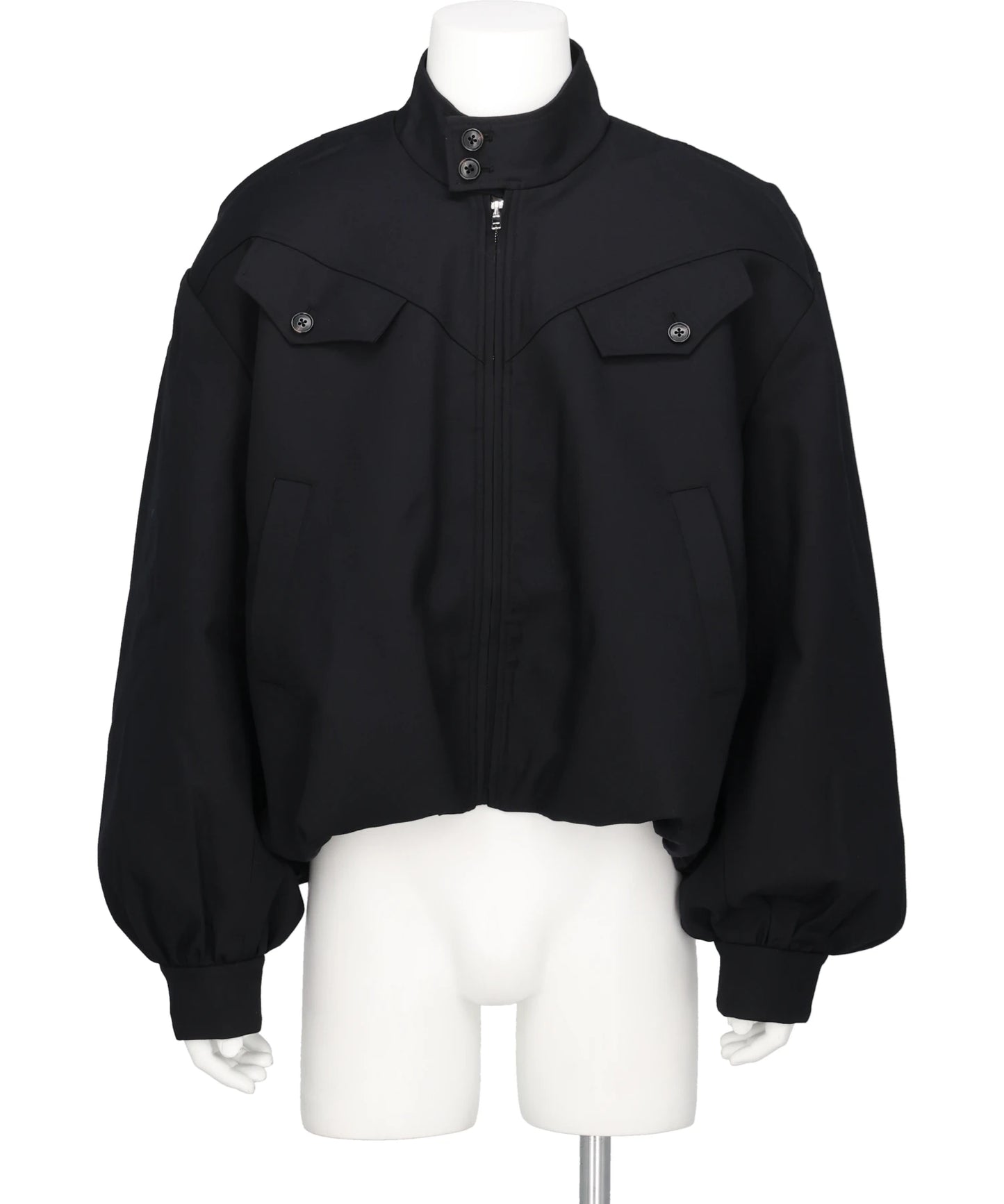GABARDINE BALLOON HARRINGTON JACKET