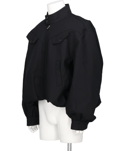 GABARDINE BALLOON HARRINGTON JACKET