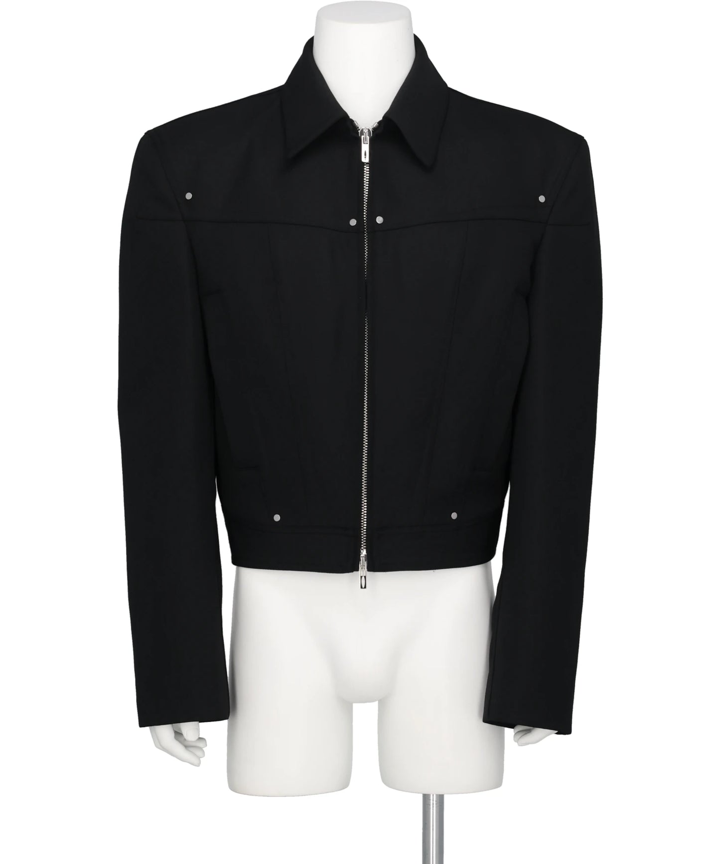LGN LOUIS GABRIEL NOUCHI ZIPPED WIDE SHOULDERS JACKET
