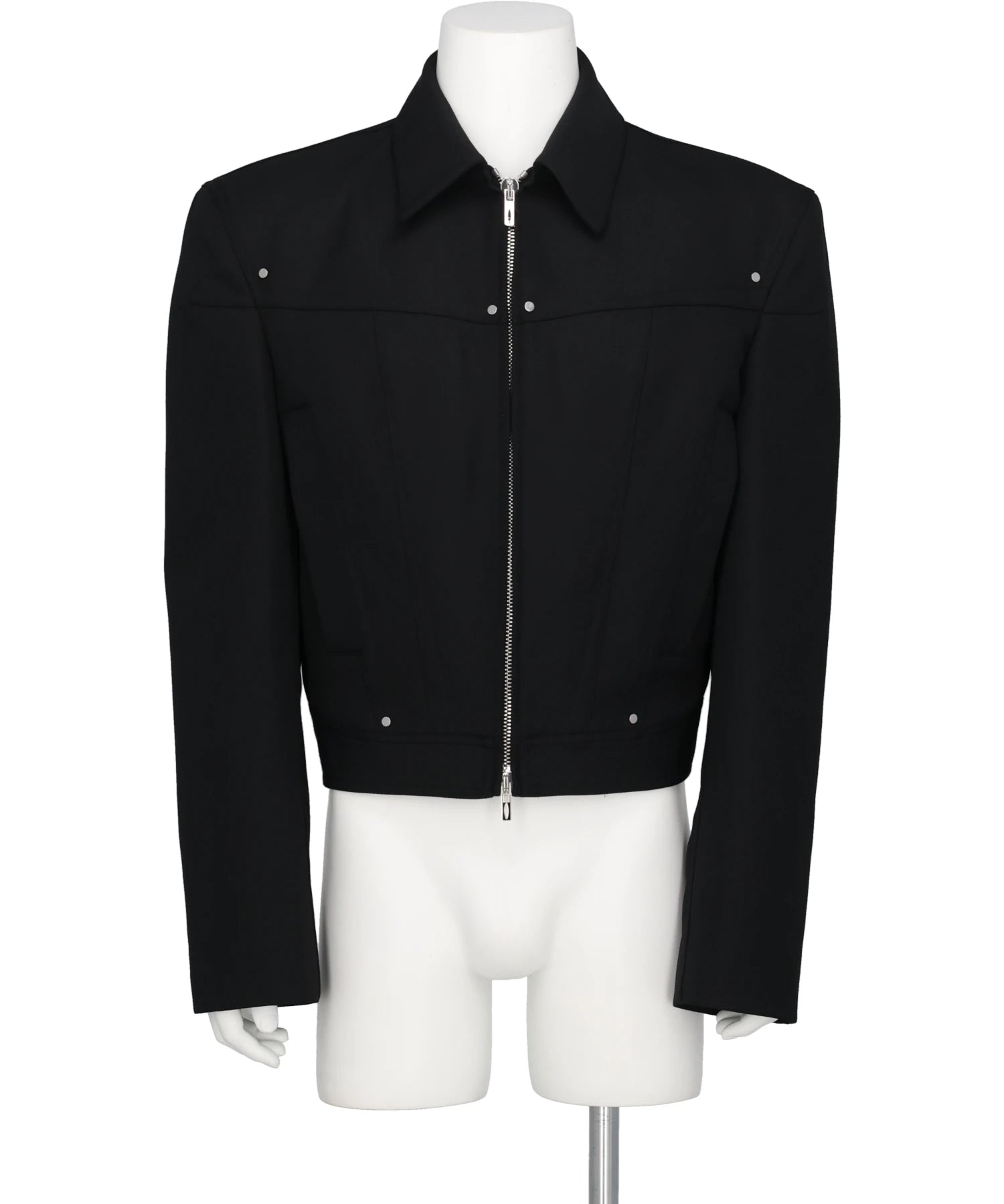LGN LOUIS GABRIEL NOUCHI ZIPPED WIDE SHOULDERS JACKET