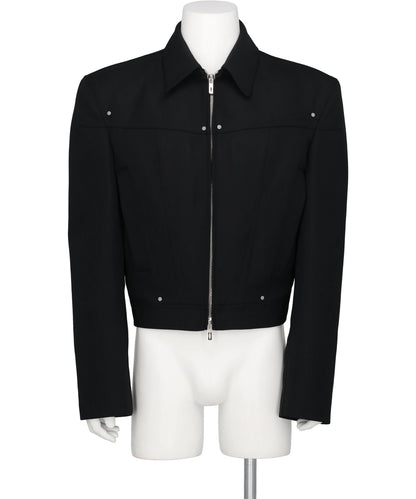 LGN LOUIS GABRIEL NOUCHI ZIPPED WIDE SHOULDERS JACKET