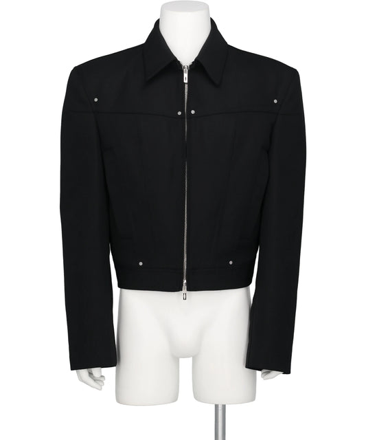 LGN LOUIS GABRIEL NOUCHI ZIPPED WIDE SHOULDERS JACKET