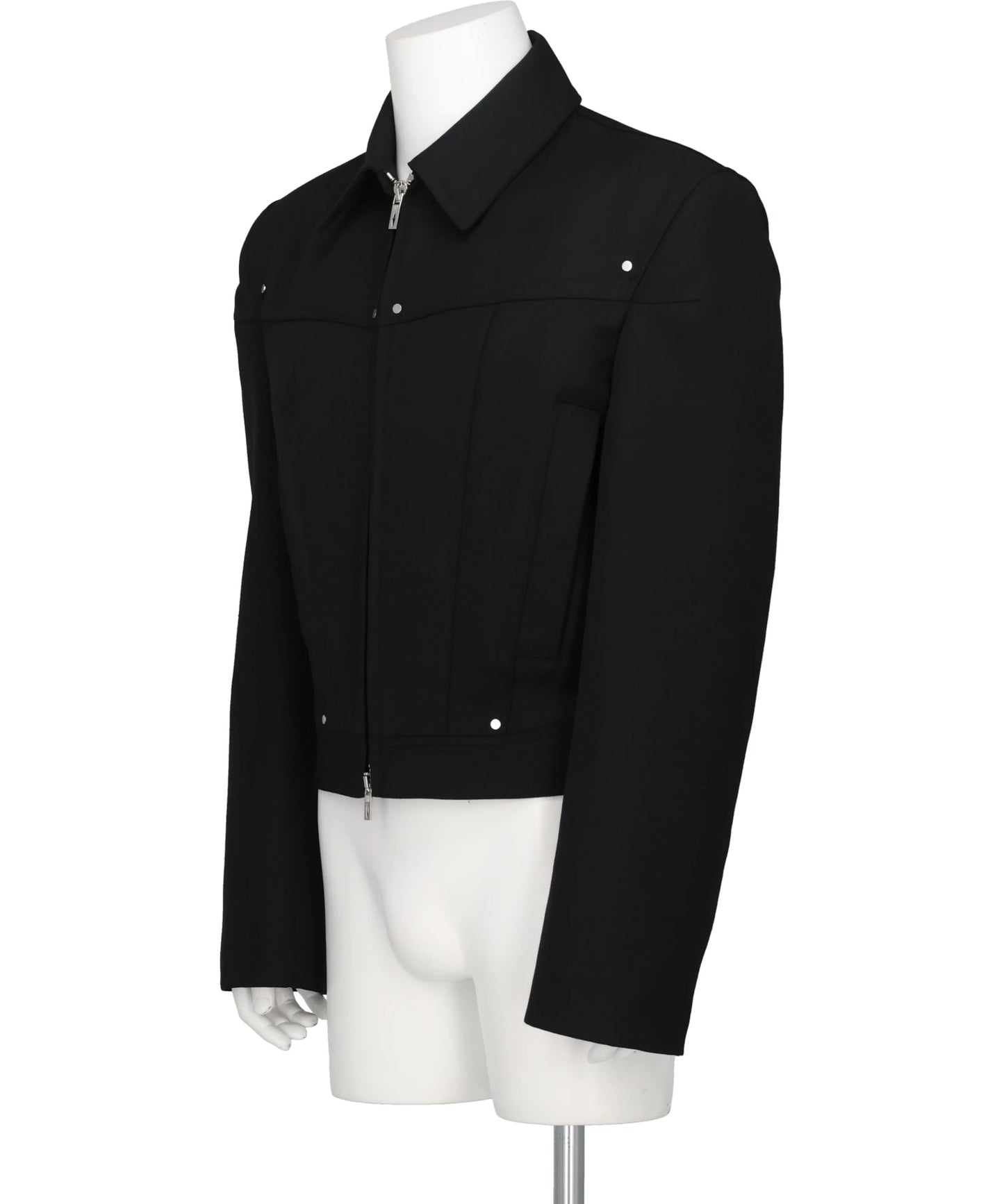 ZIPPED WIDE SHOULDERS JACKET