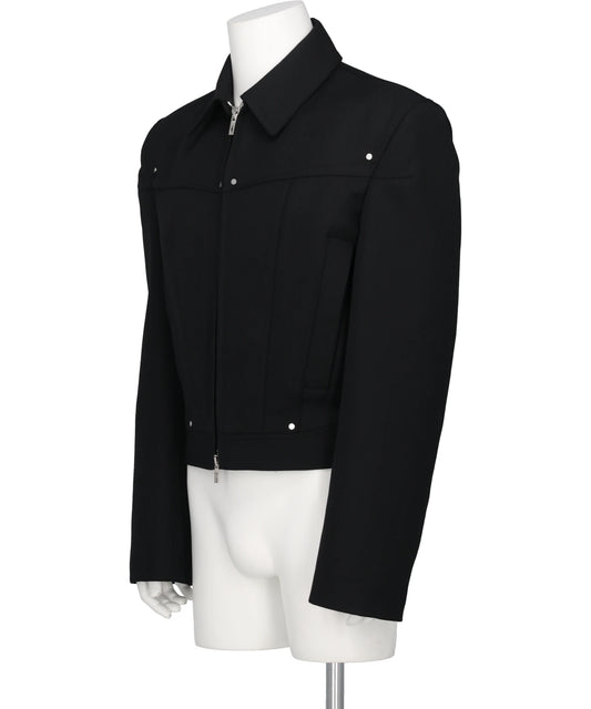 ZIPPED WIDE SHOULDERS JACKET