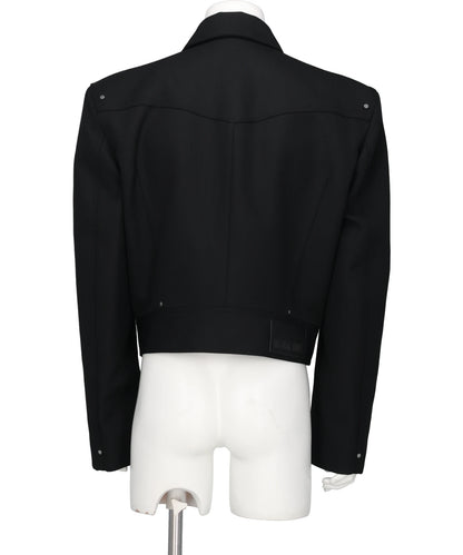 ZIPPED WIDE SHOULDERS JACKET
