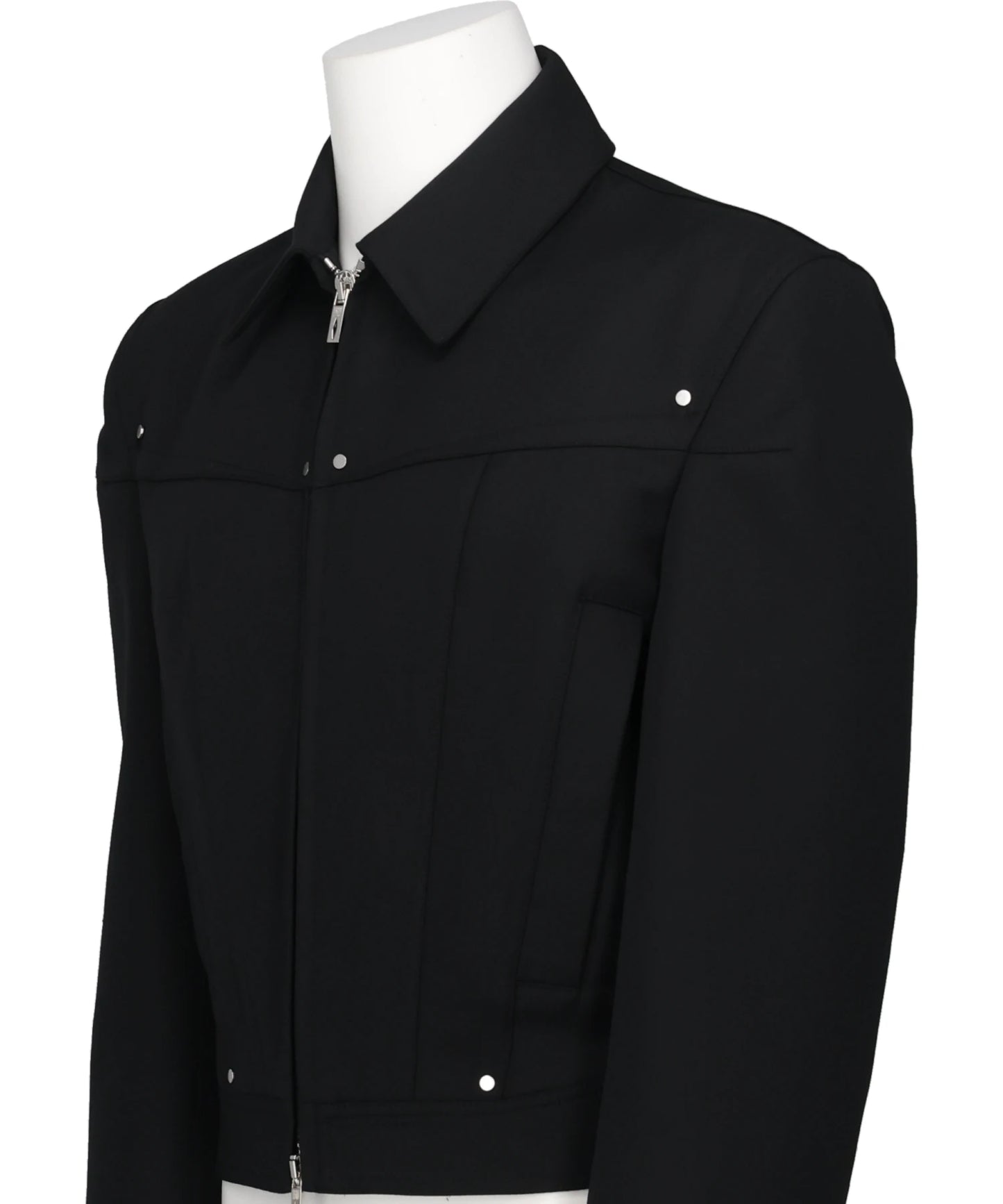 ZIPPED WIDE SHOULDERS JACKET