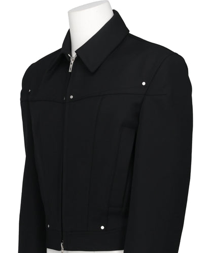 ZIPPED WIDE SHOULDERS JACKET