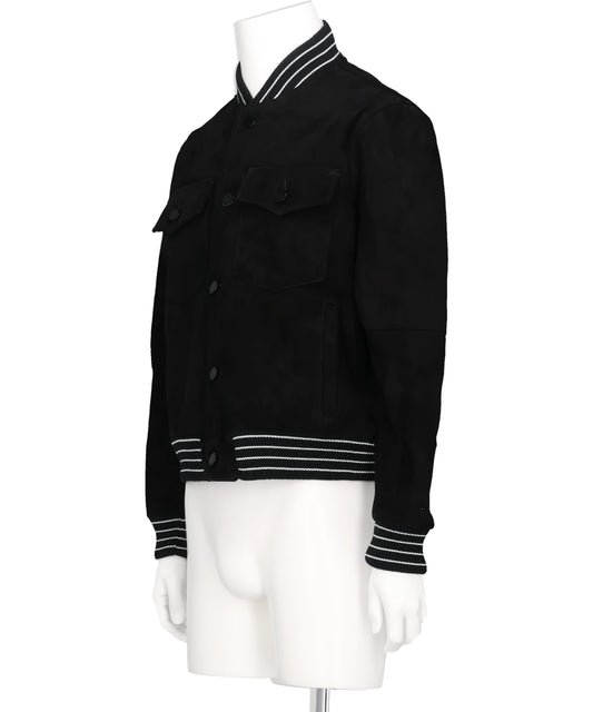 SUEDE VARSITY JACKET