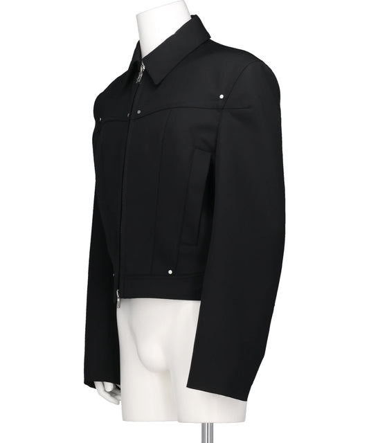 ZIPPED WIDE SHOULDERS JACKET