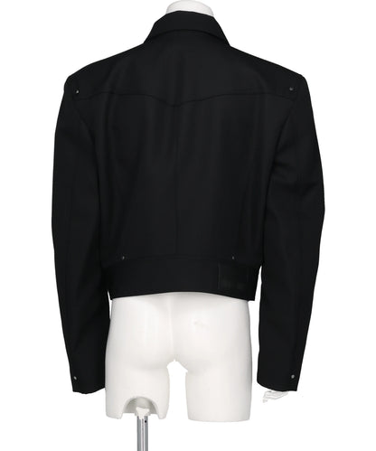 ZIPPED WIDE SHOULDERS JACKET