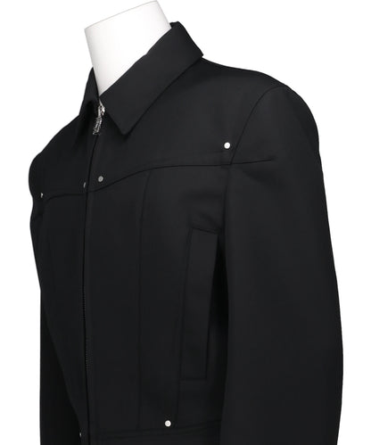 ZIPPED WIDE SHOULDERS JACKET