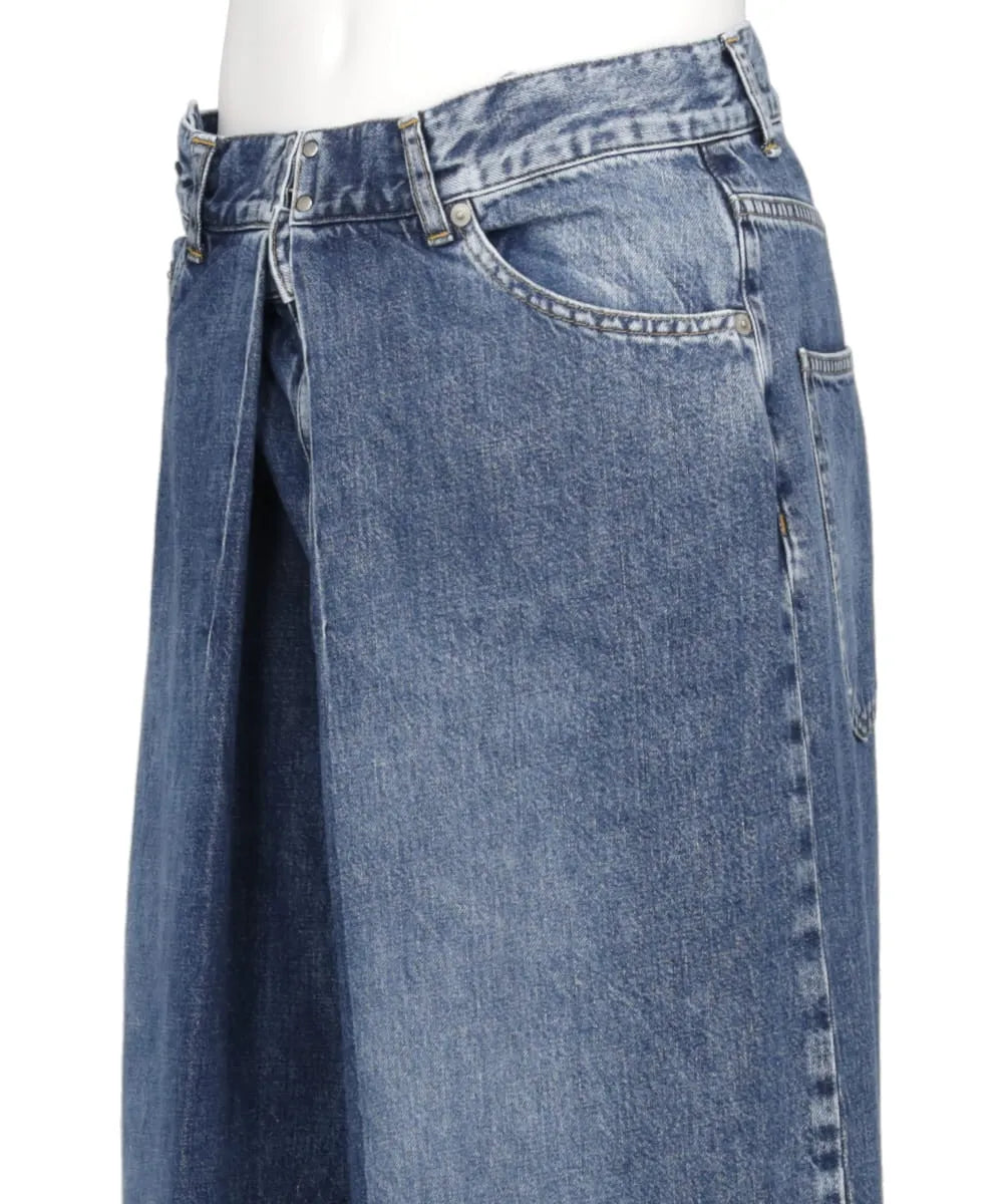 WASHED DENIM SUPER WIDE PANTS(LONG LENGTH)