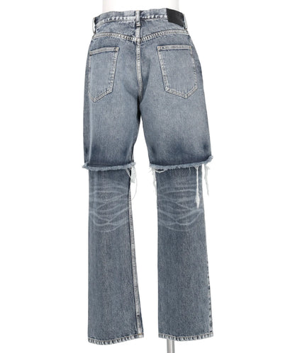 WASHED DENIM LAYERED PANTS