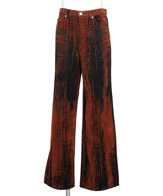 FLOCKED DENIM WIDE PANTS