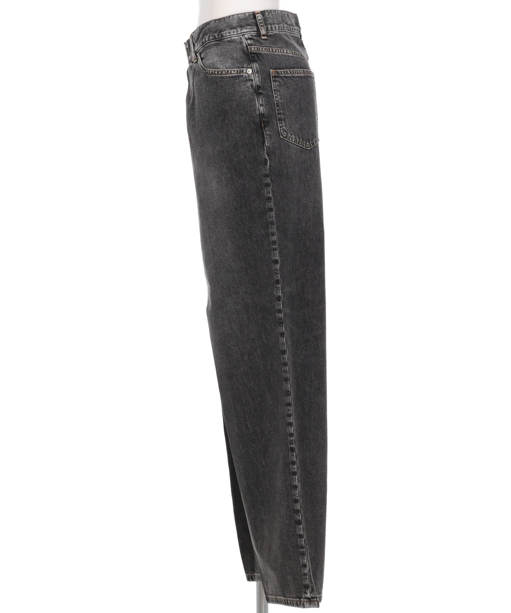 WASHED DENIM WIDE PANTS