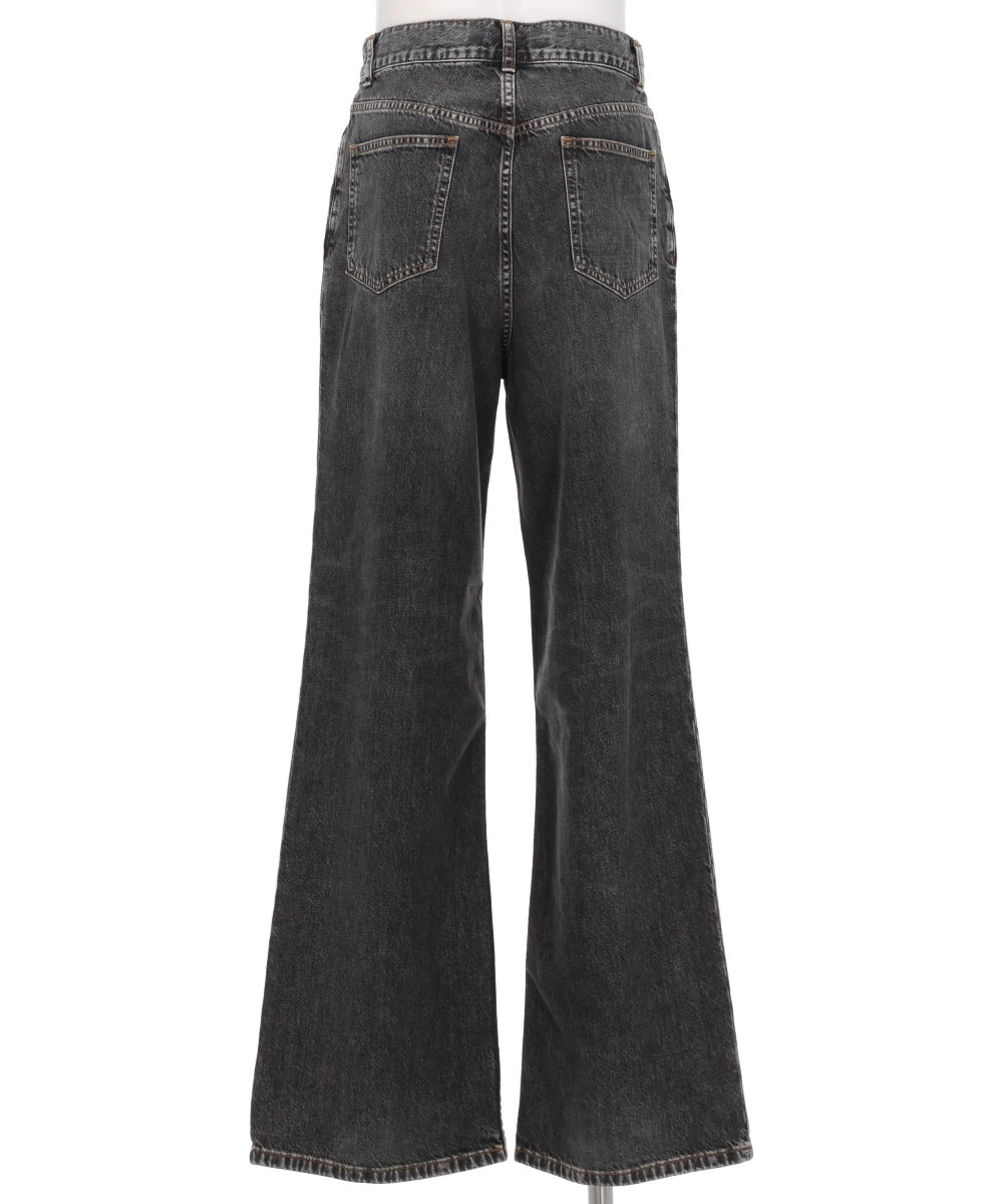 WASHED DENIM WIDE PANTS
