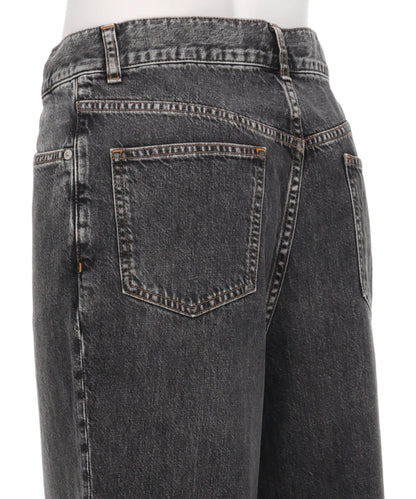 WASHED DENIM WIDE PANTS