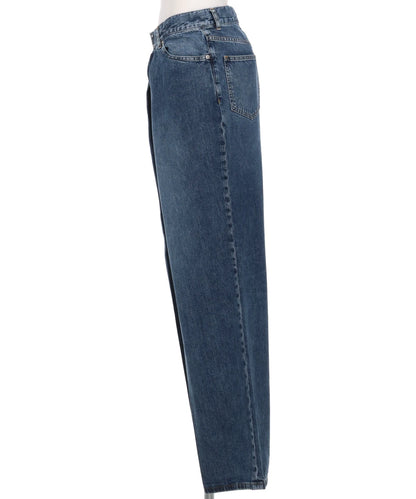 WASHED DENIM WIDE PANTS
