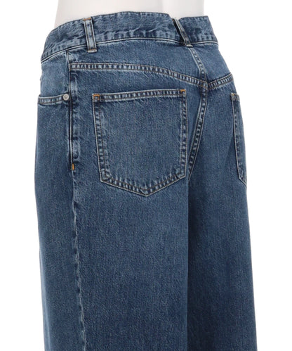 WASHED DENIM WIDE PANTS