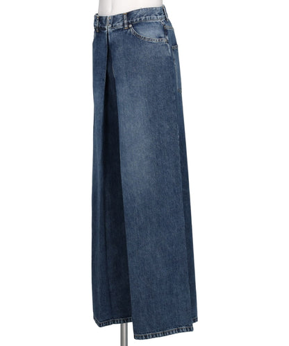 WASHED DENIM SUPER WIDE PANTS