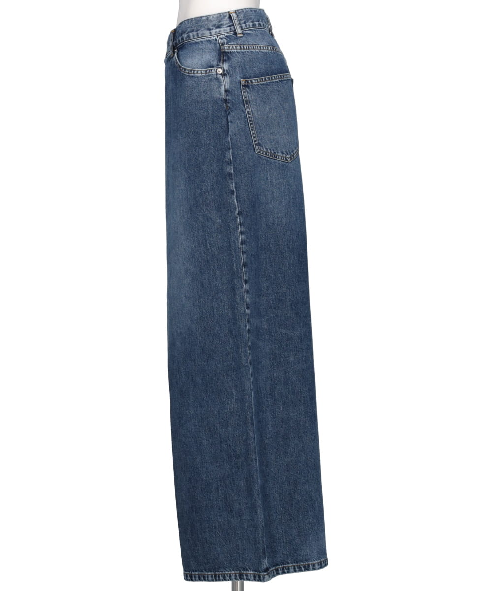WASHED DENIM SUPER WIDE PANTS