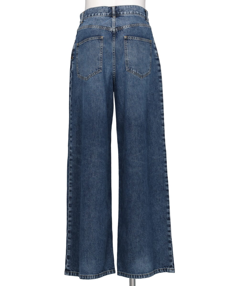 WASHED DENIM SUPER WIDE PANTS