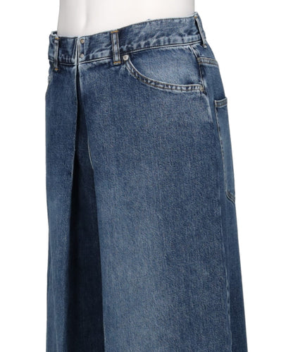 WASHED DENIM SUPER WIDE PANTS