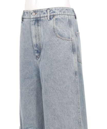 RIBBON DETAIL DENIM PANTS