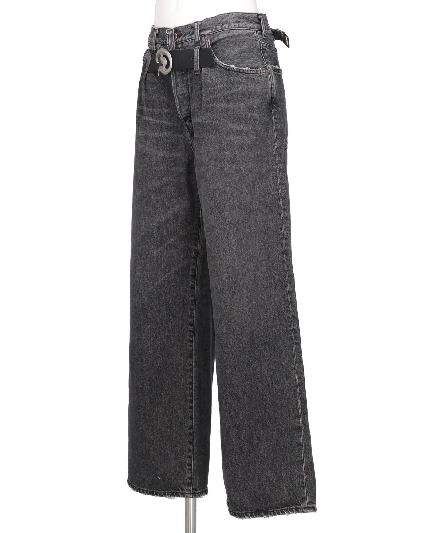 "D" BUCKLE SUPER WIDE DENIM PANTS