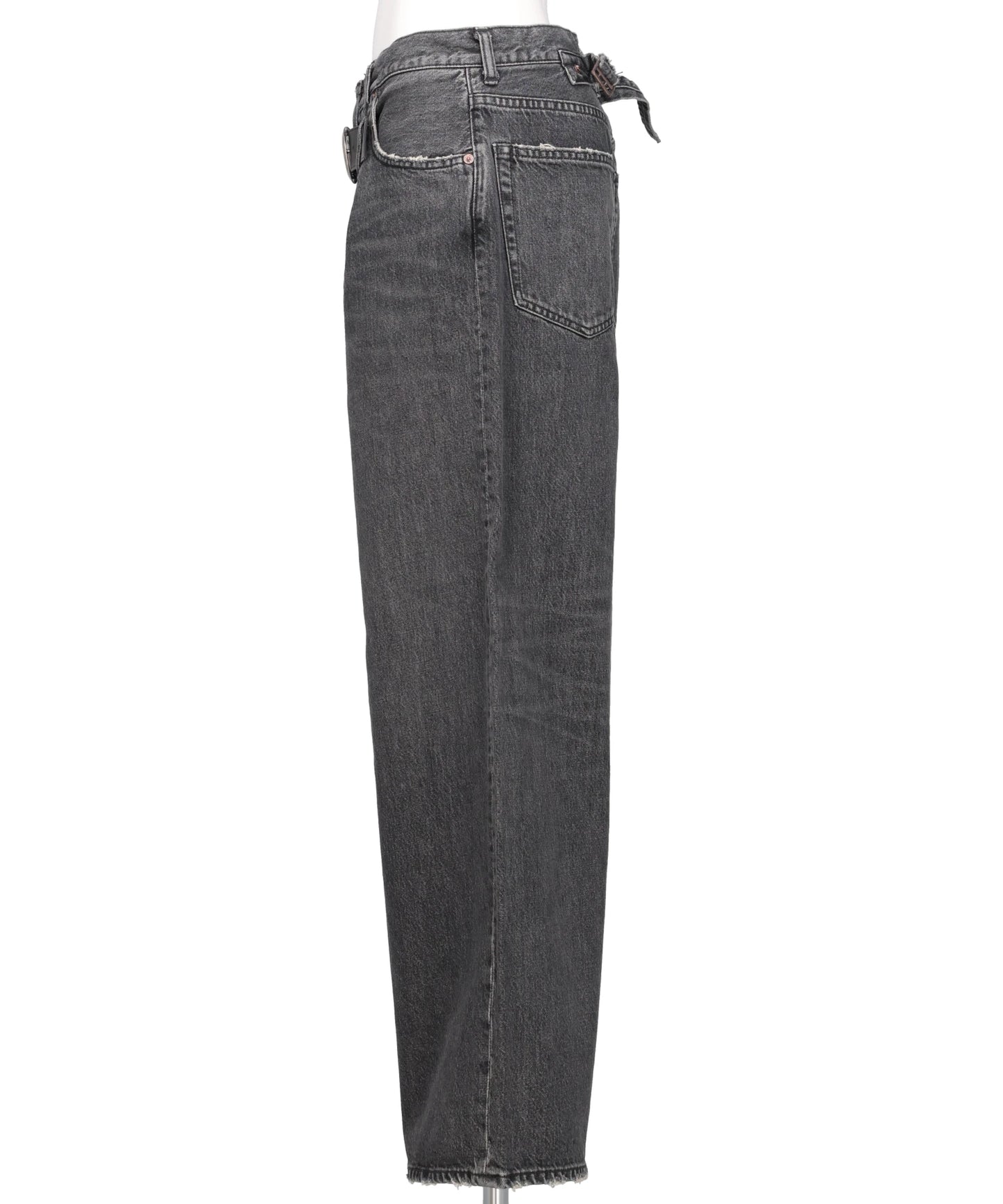 "D" BUCKLE SUPER WIDE DENIM PANTS