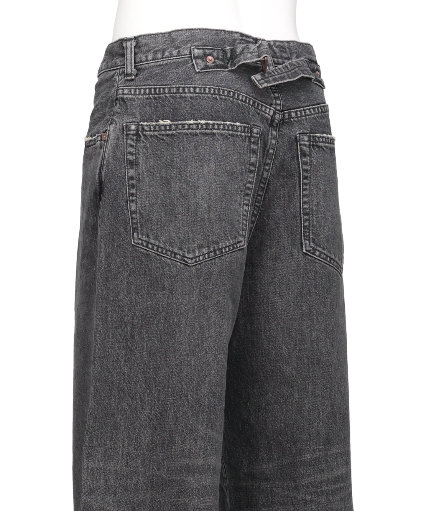 "D" BUCKLE SUPER WIDE DENIM PANTS