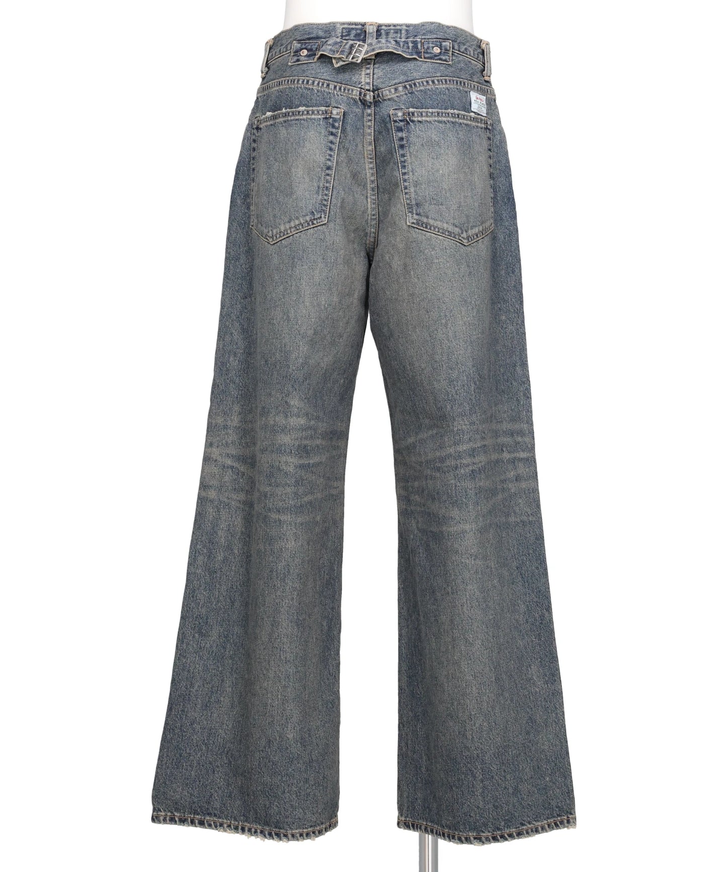 "D" BUCKLE SUPER WIDE DENIM PANTS