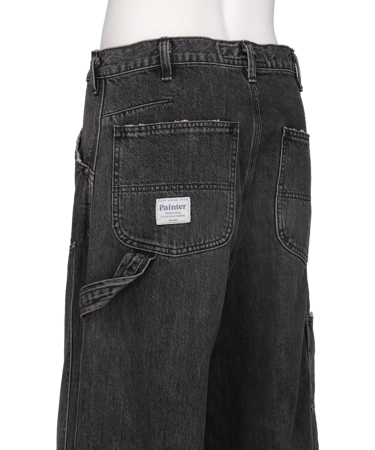 VINTAGE WASHED PAINTER DENIM WIDE PANTS
