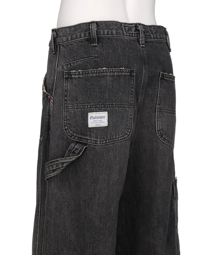 VINTAGE WASHED PAINTER DENIM WIDE PANTS