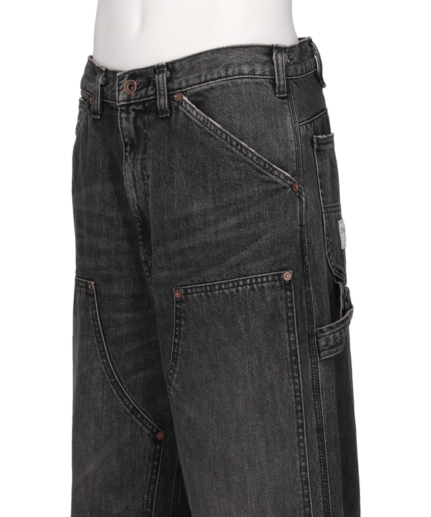 VINTAGE WASHED PAINTER DENIM WIDE PANTS