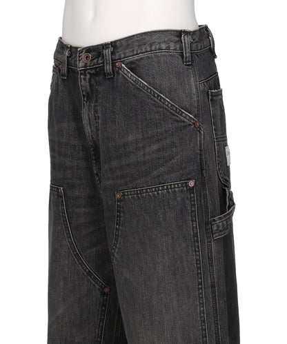 VINTAGE WASHED PAINTER DENIM WIDE PANTS